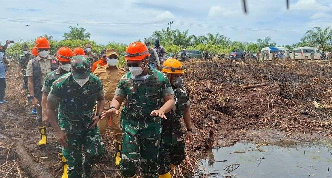 Kebakaran Lahan di Rokan Hilir: 1.098 Ha Terbakar, Pangdam I/BB Pastikan Api Terus Menurun