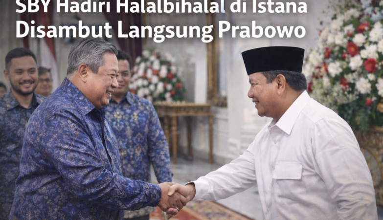 SBY hadiri halalbihalal di Istana